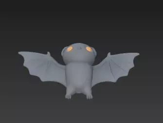 Realistic 3D Model of Gray Bat Happy Halloween 3D print model_17