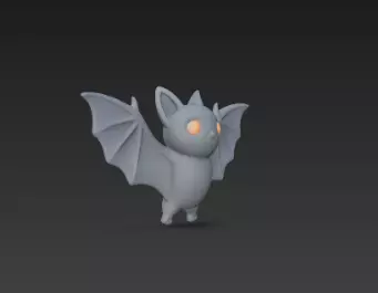 Realistic 3D Model of Gray Bat Happy Halloween 3D print model_3