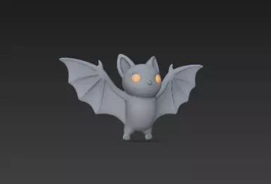 Realistic 3D Model of Gray Bat Happy Halloween 3D print model_2