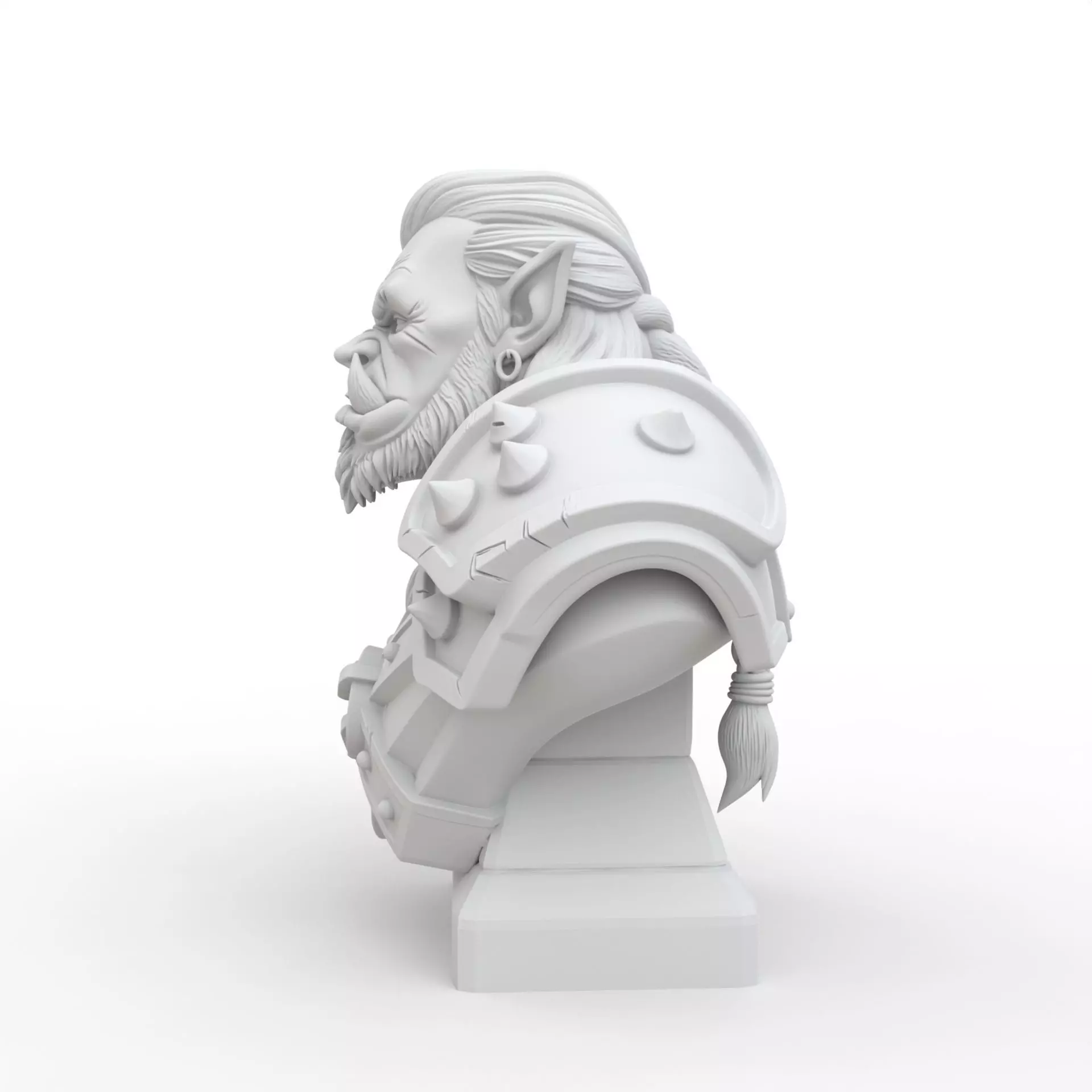 Orc Warrior Warcraft Bust STL 3D print model_2