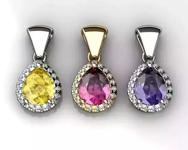 Fancy Pear Cut Diamond Pendant