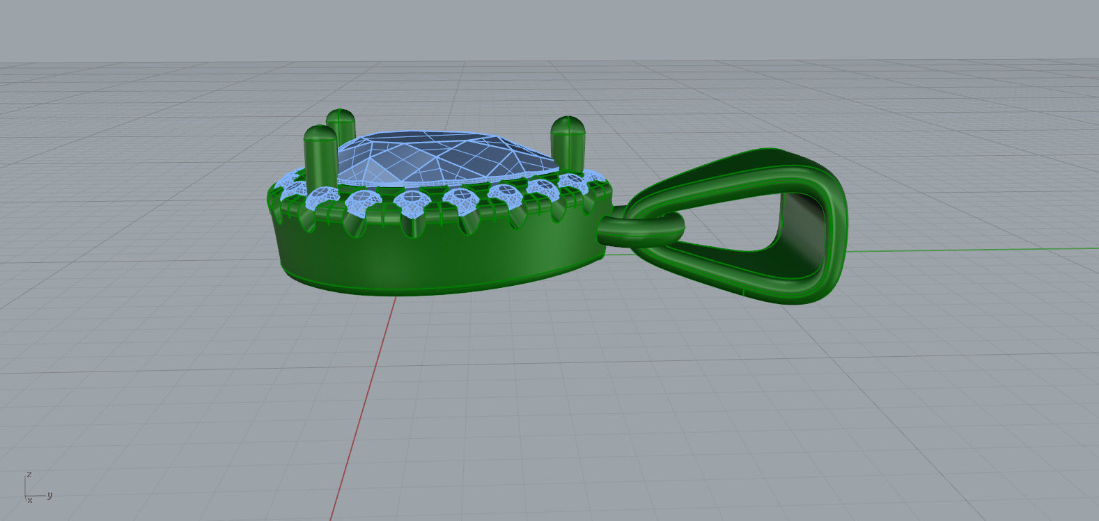 Fancy Pear Cut Diamond Pendant 3D print model_5