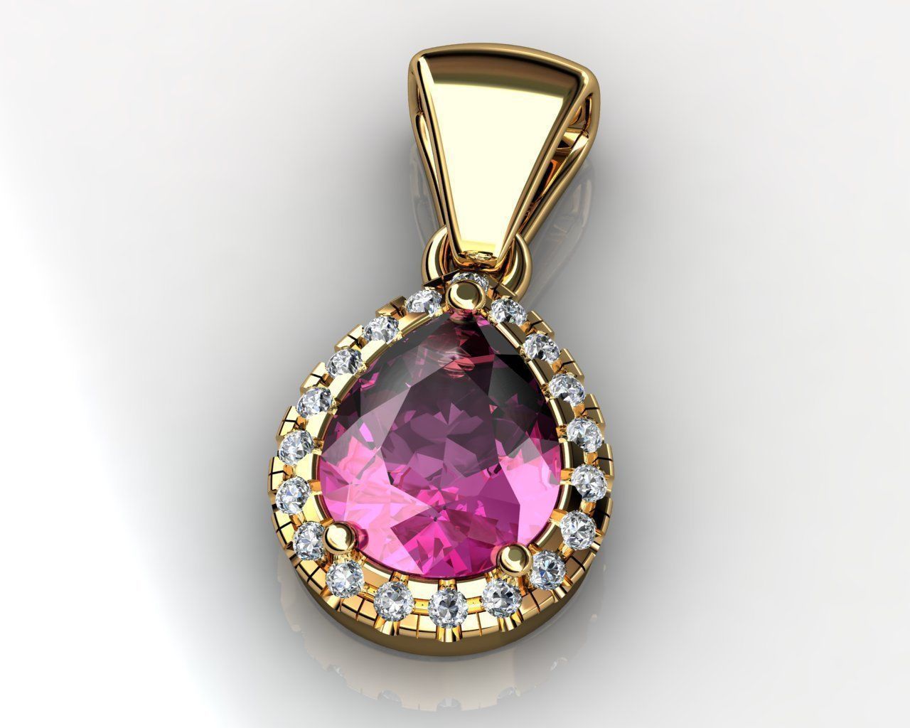 Fancy Pear Cut Diamond Pendant 3D print model_3