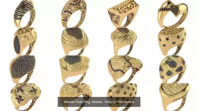 Women Gold Ring  Models  100pcs