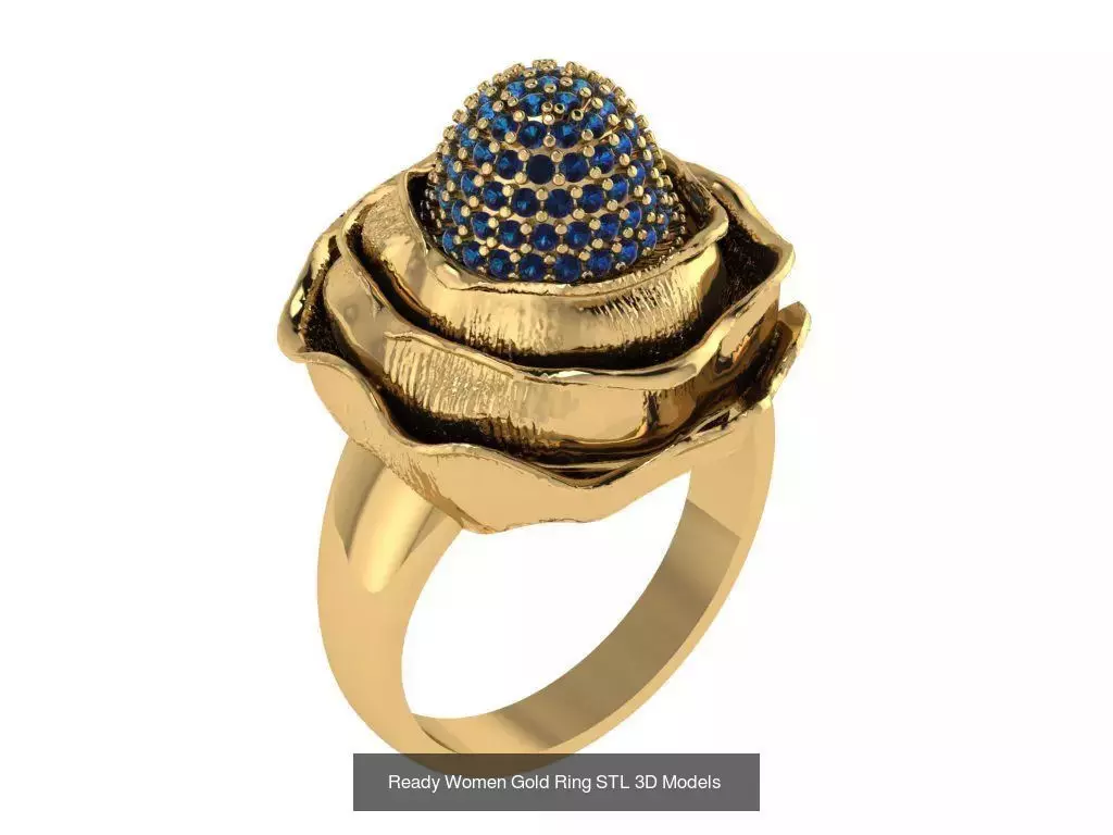 Women Gold Ring  Models  100pcs 3D Model Collection_73
