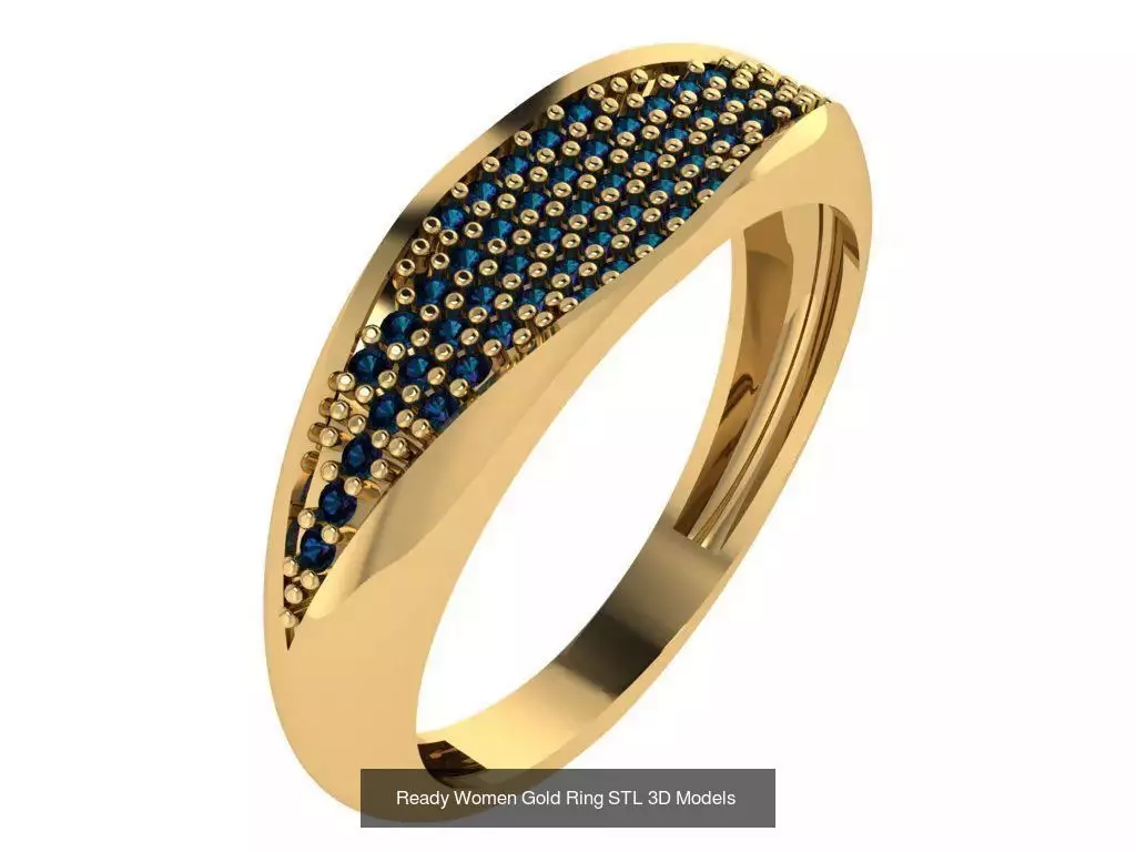 Women Gold Ring  Models  100pcs 3D Model Collection_39