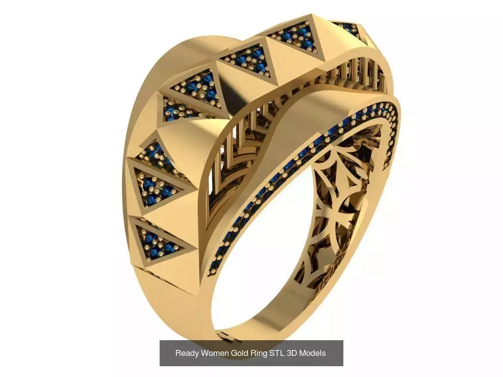 Women Gold Ring  Models  100pcs 3D Model Collection_20