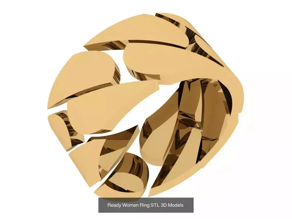 Women Gold Ring  Models  100pcs 3D Model Collection_87