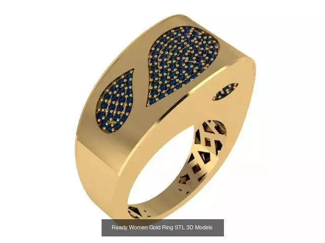 Women Gold Ring  Models  100pcs 3D Model Collection_32