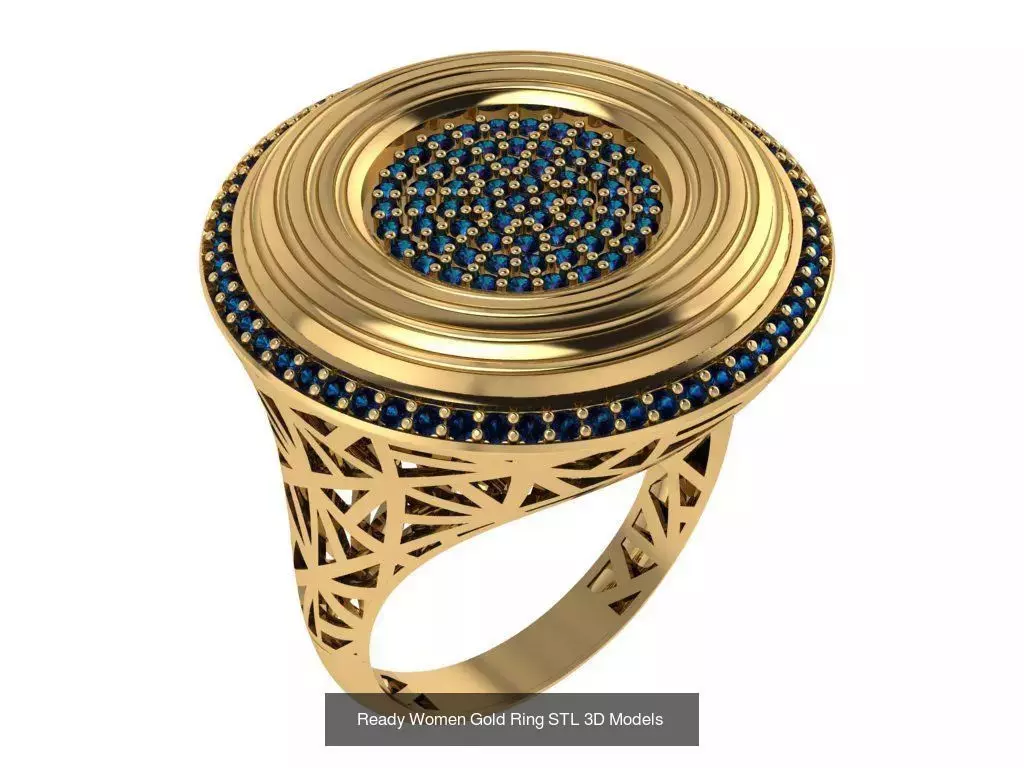 Women Gold Ring  Models  100pcs 3D Model Collection_47