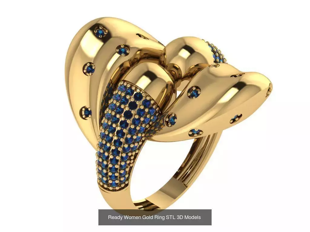 Women Gold Ring  Models  100pcs 3D Model Collection_48