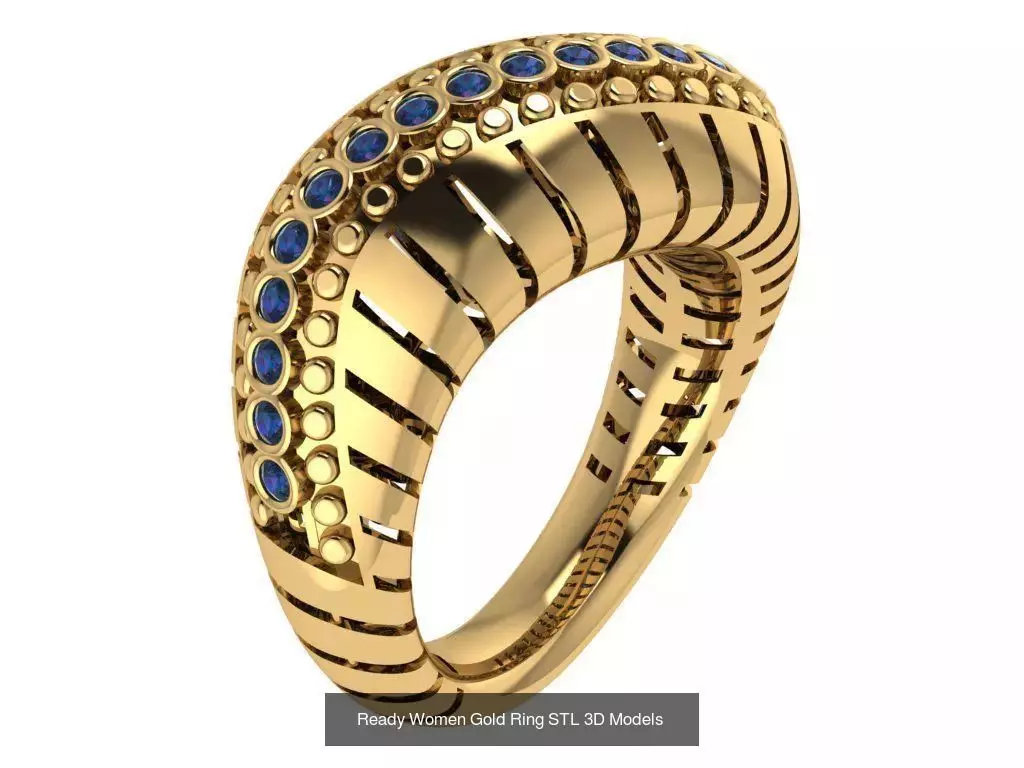 Women Gold Ring  Models  100pcs 3D Model Collection_36