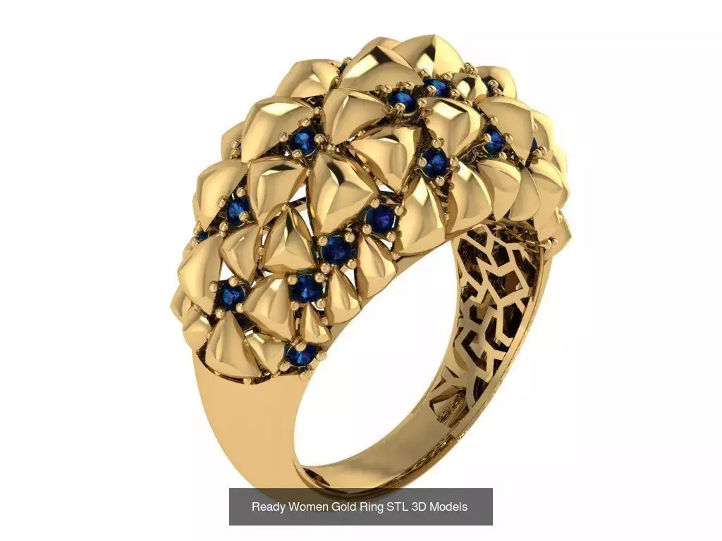Women Gold Ring  Models  100pcs 3D Model Collection_23