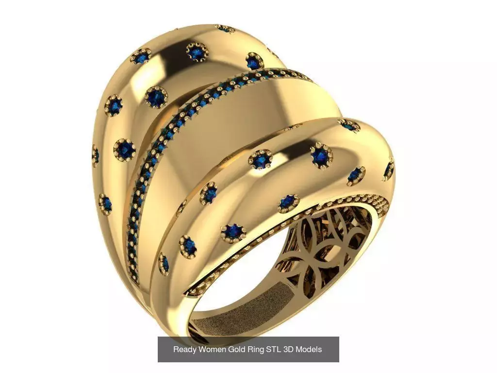 Women Gold Ring  Models  100pcs 3D Model Collection_27