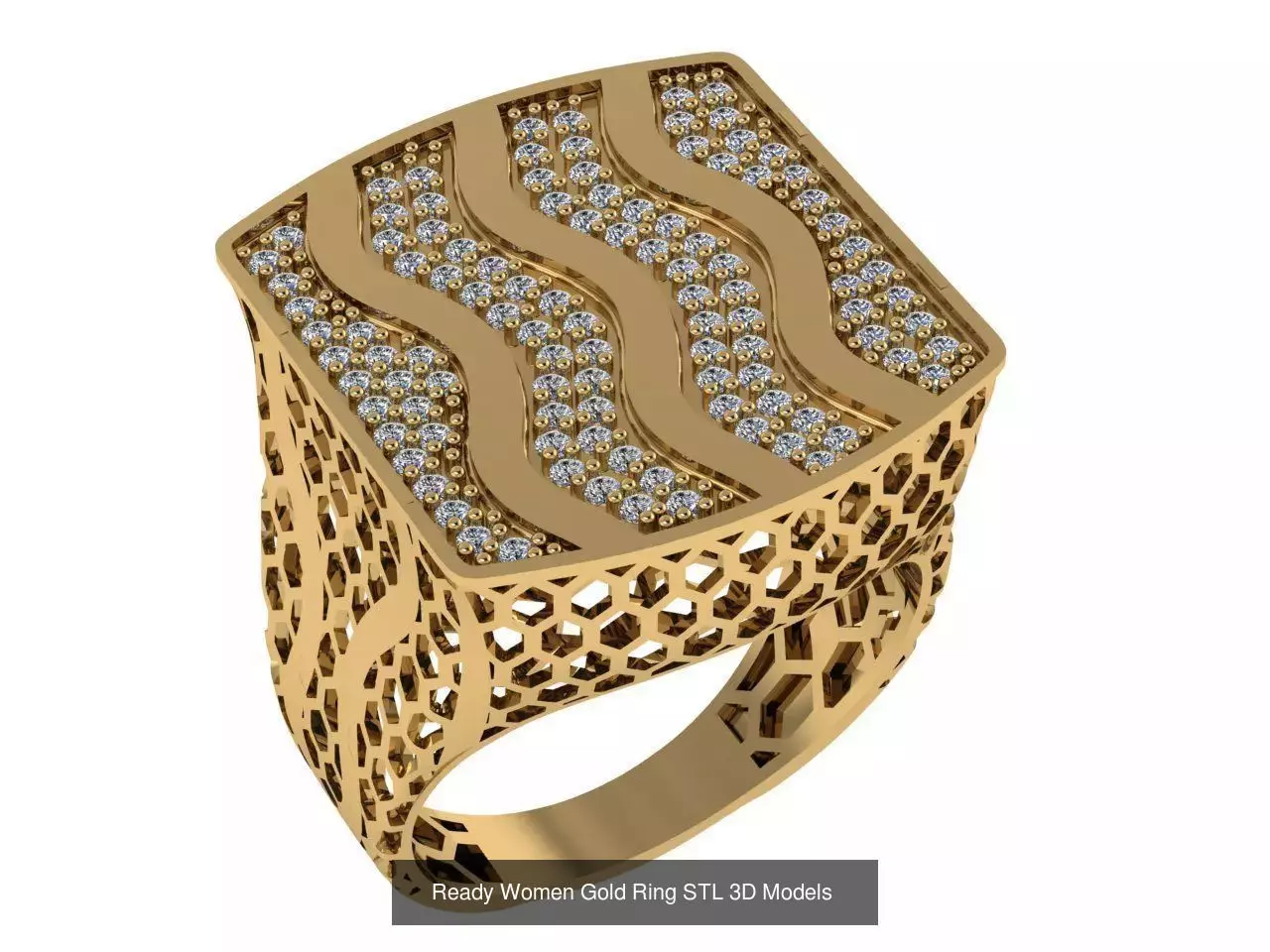Women Gold Ring  Models  100pcs 3D Model Collection_66