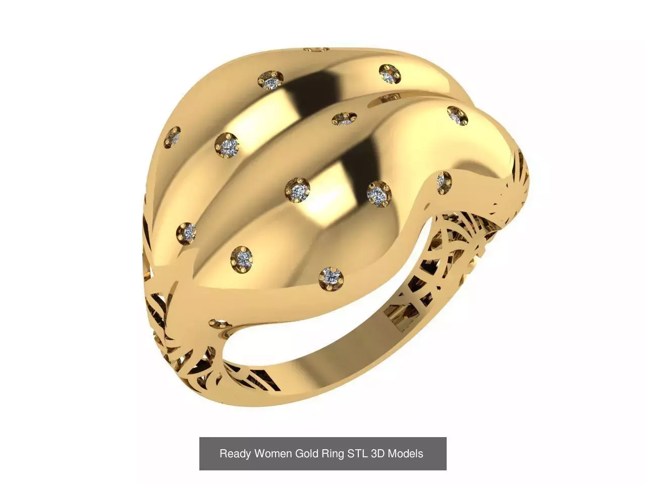 Women Gold Ring  Models  100pcs 3D Model Collection_63