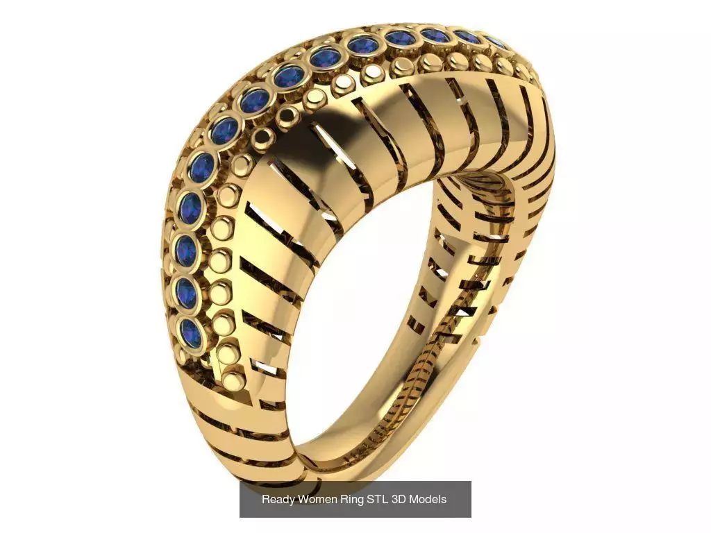 Women Gold Ring  Models  100pcs 3D Model Collection_112