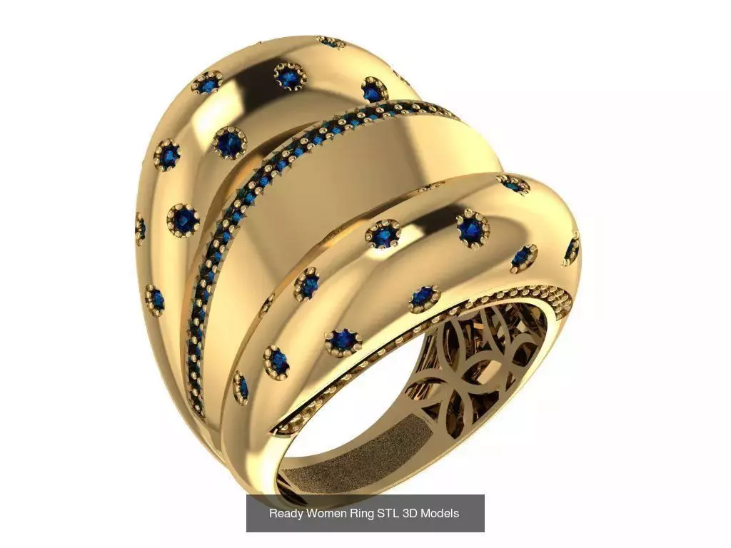 Women Gold Ring  Models  100pcs 3D Model Collection_103