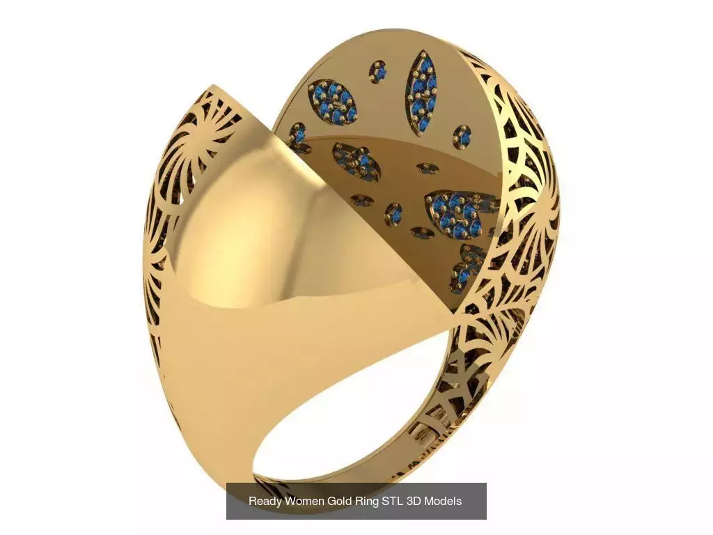 Women Gold Ring  Models  100pcs 3D Model Collection_57