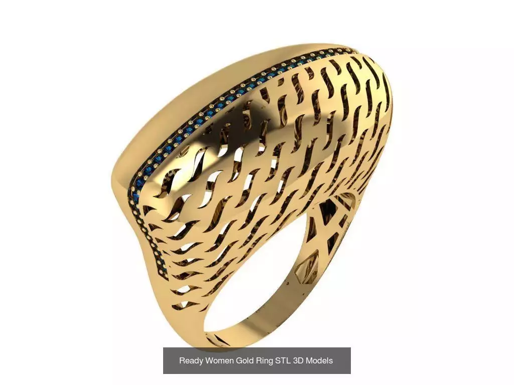 Women Gold Ring  Models  100pcs 3D Model Collection_56