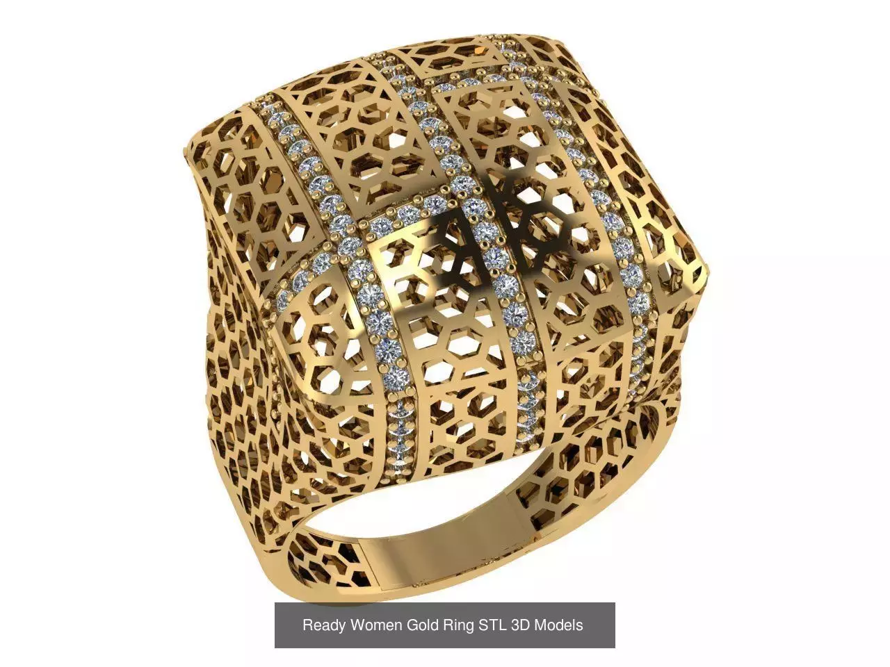 Women Gold Ring  Models  100pcs 3D Model Collection_65