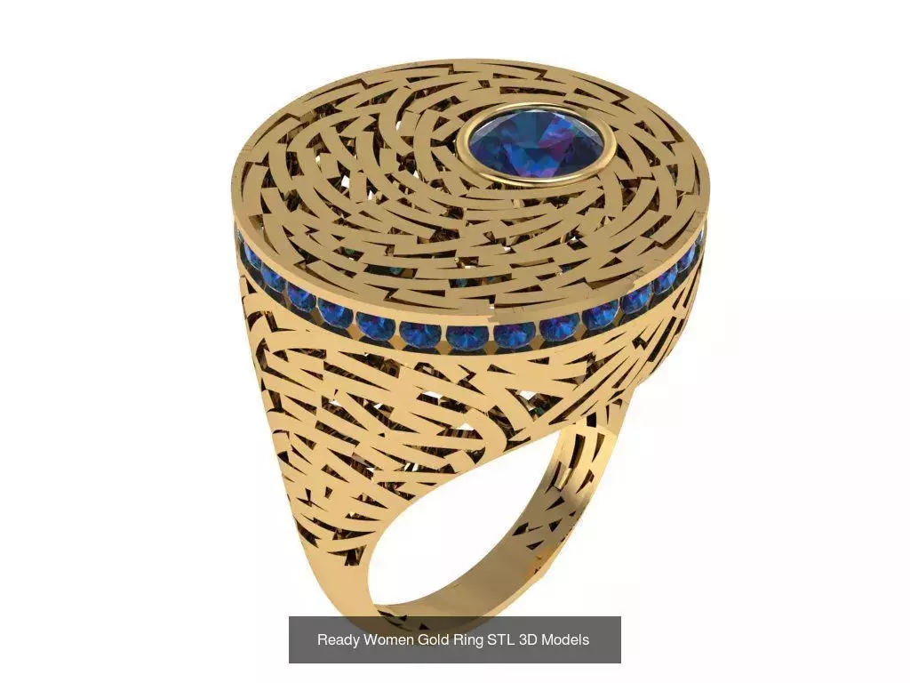 Women Gold Ring  Models  100pcs 3D Model Collection_80