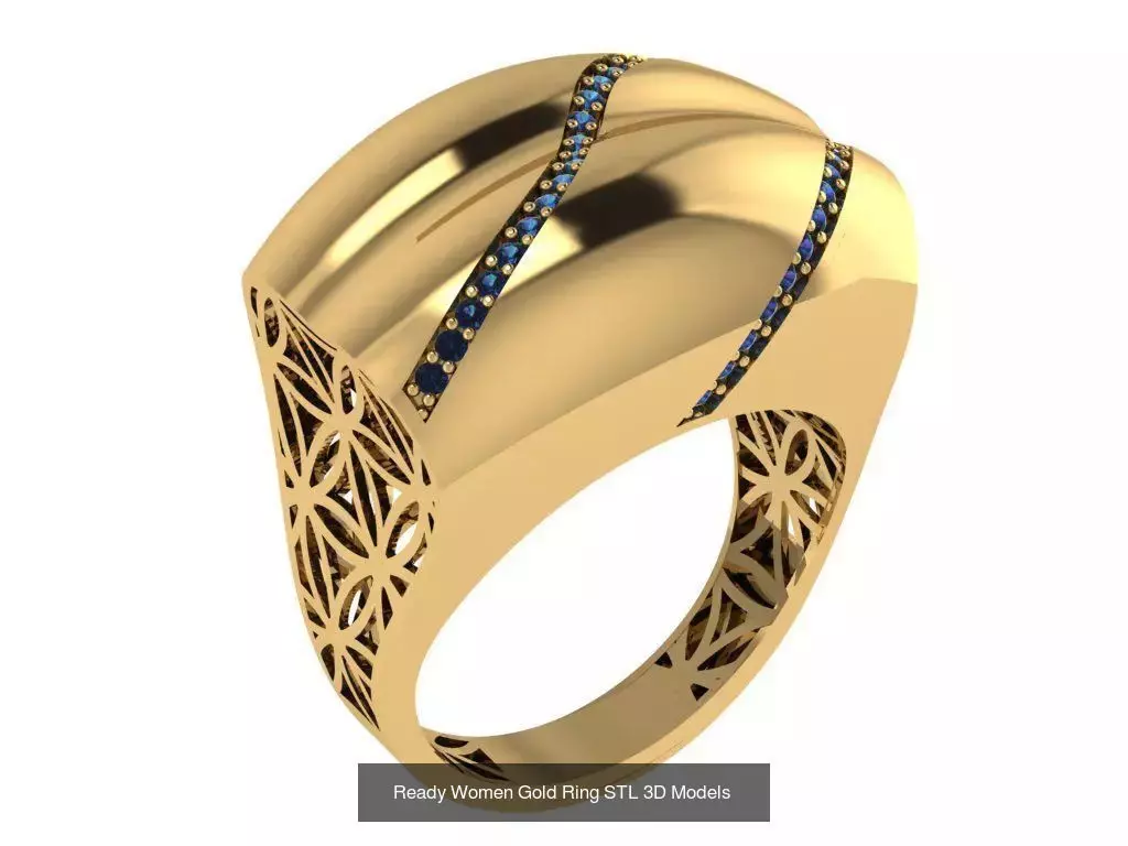 Women Gold Ring  Models  100pcs 3D Model Collection_53