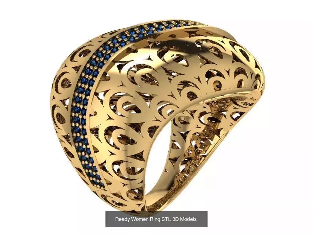 Women Gold Ring  Models  100pcs 3D Model Collection_105