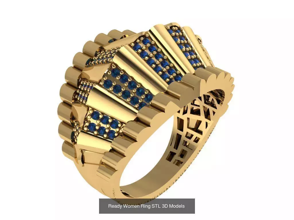 Women Gold Ring  Models  100pcs 3D Model Collection_14