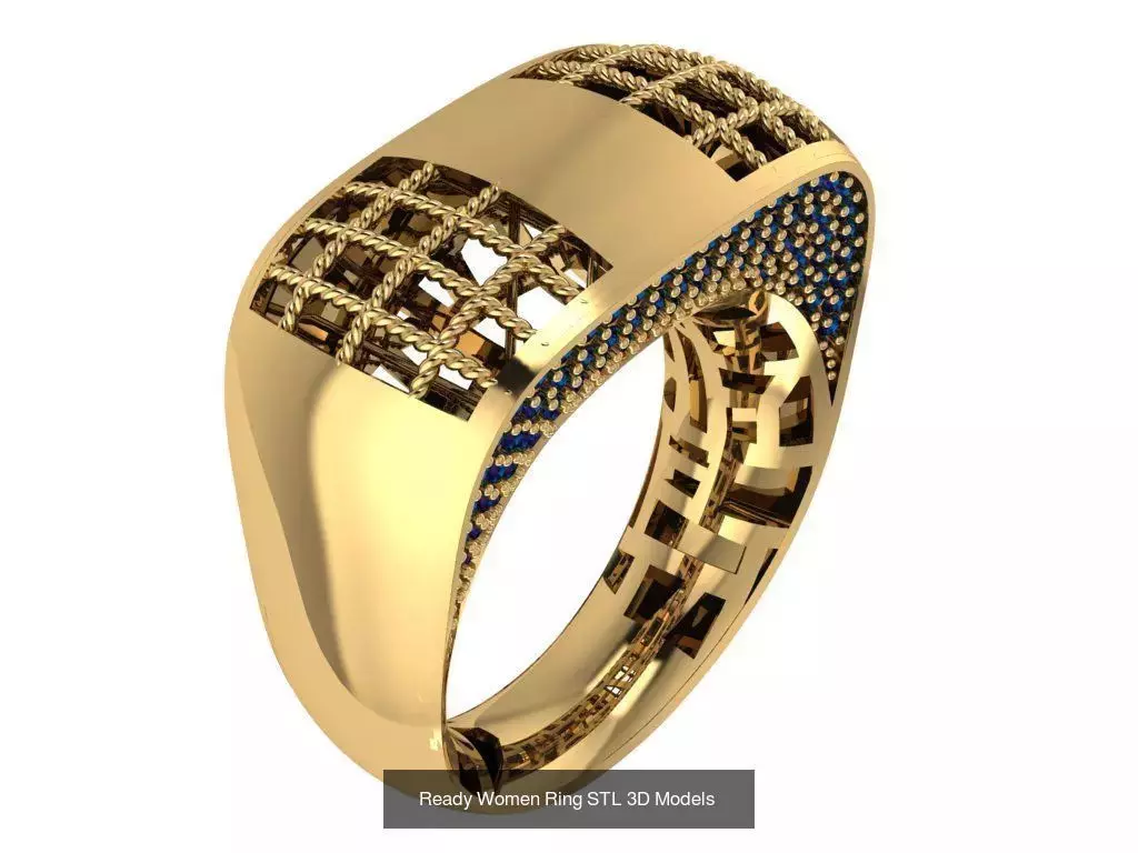 Women Gold Ring  Models  100pcs 3D Model Collection_110