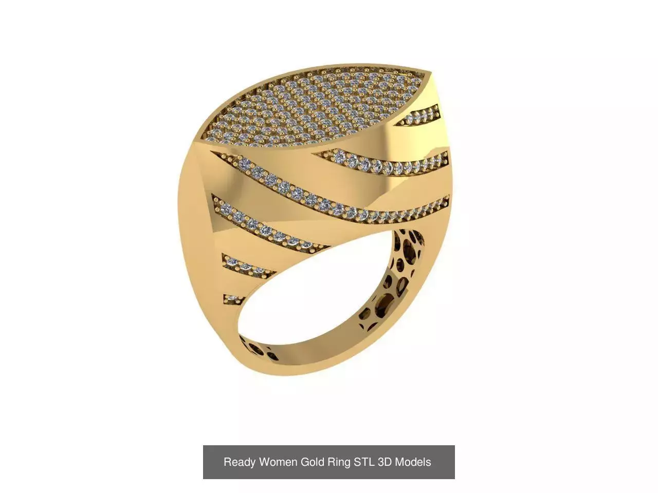Women Gold Ring  Models  100pcs 3D Model Collection_78