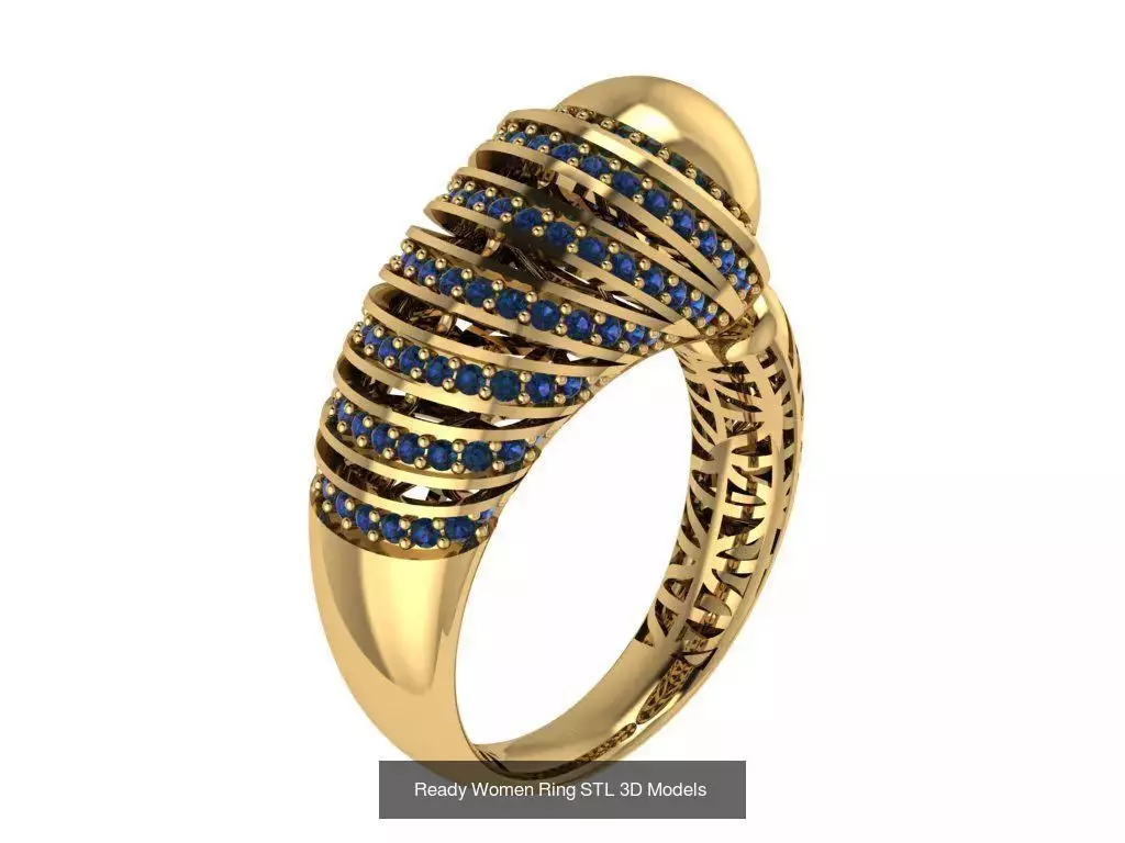 Women Gold Ring  Models  100pcs 3D Model Collection_88