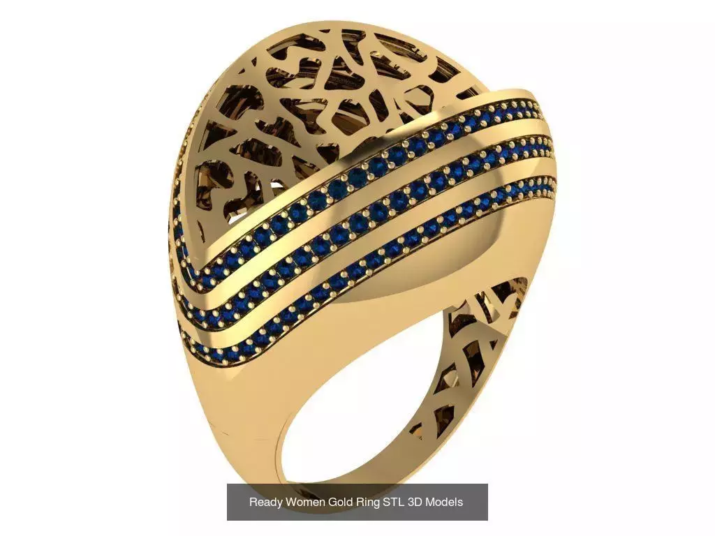 Women Gold Ring  Models  100pcs 3D Model Collection_55