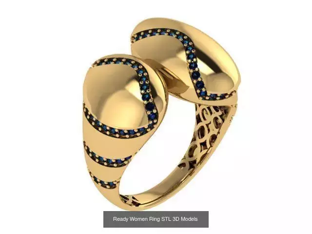 Women Gold Ring  Models  100pcs 3D Model Collection_109