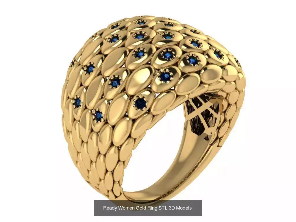 Women Gold Ring  Models  100pcs 3D Model Collection_21