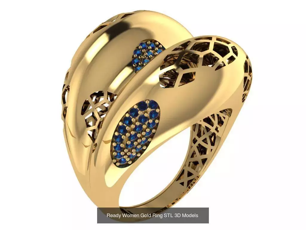 Women Gold Ring  Models  100pcs 3D Model Collection_67