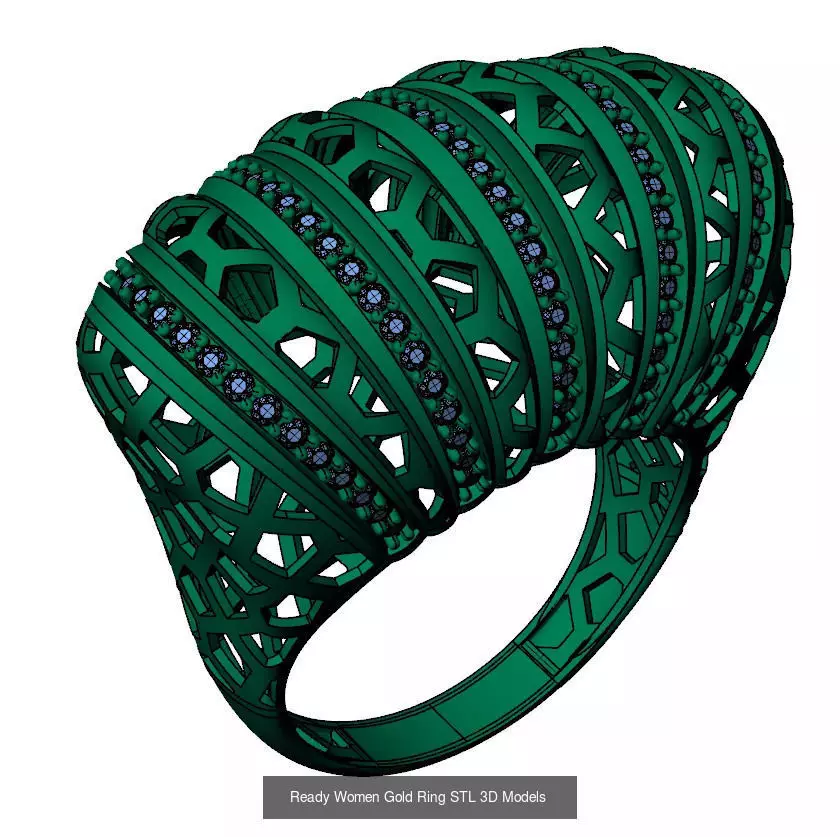 Women Gold Ring  Models  100pcs 3D Model Collection_51