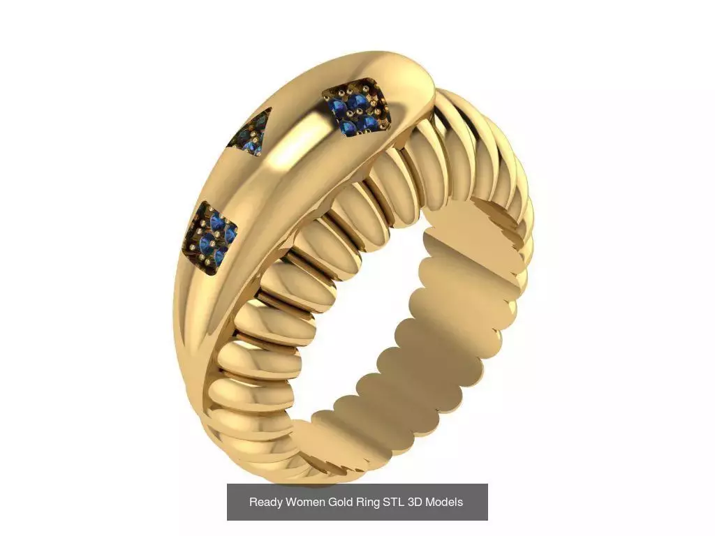 Women Gold Ring  Models  100pcs 3D Model Collection_28