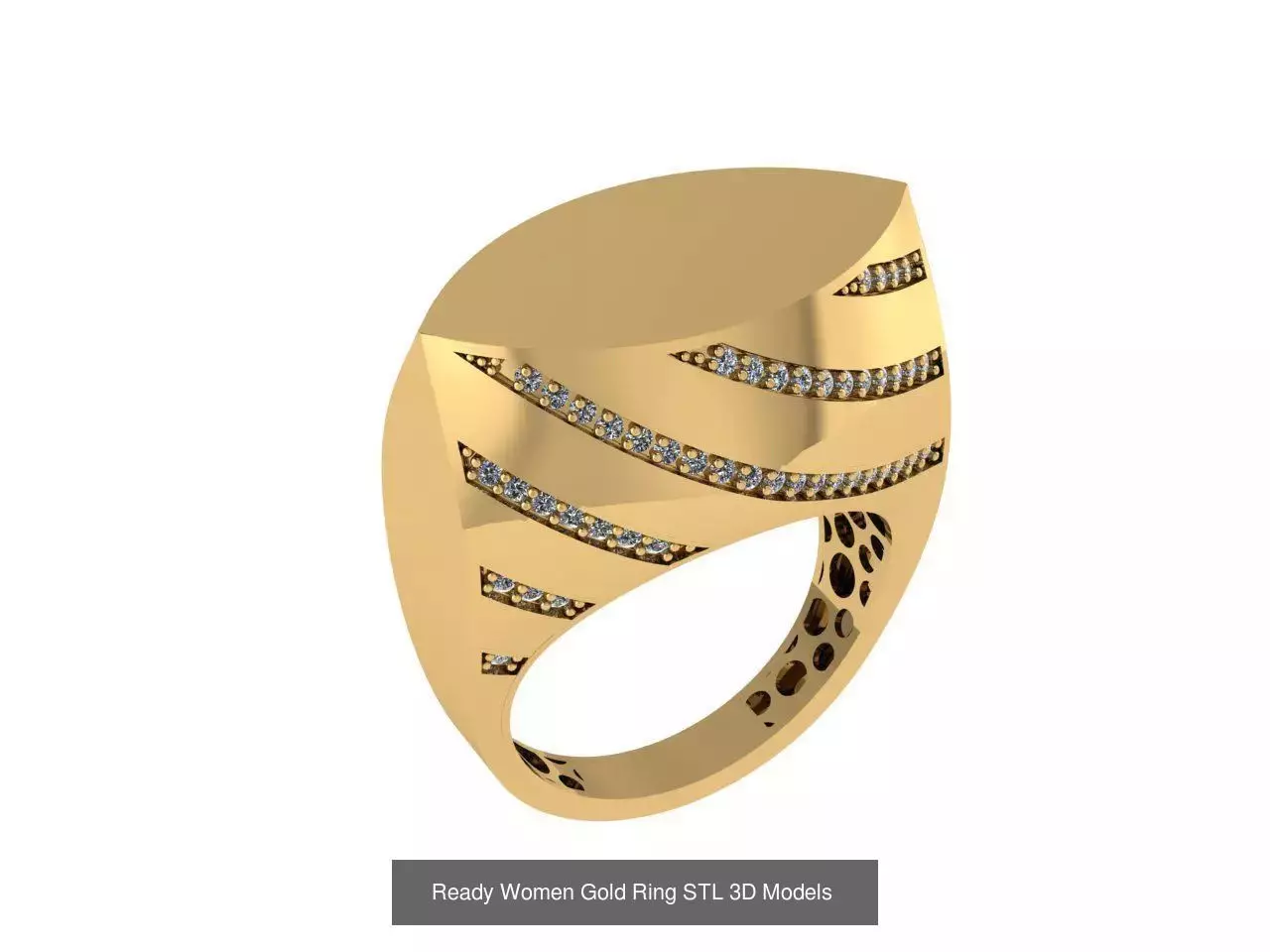 Women Gold Ring  Models  100pcs 3D Model Collection_79