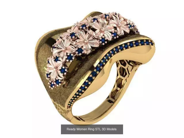 Women Gold Ring  Models  100pcs 3D Model Collection_107