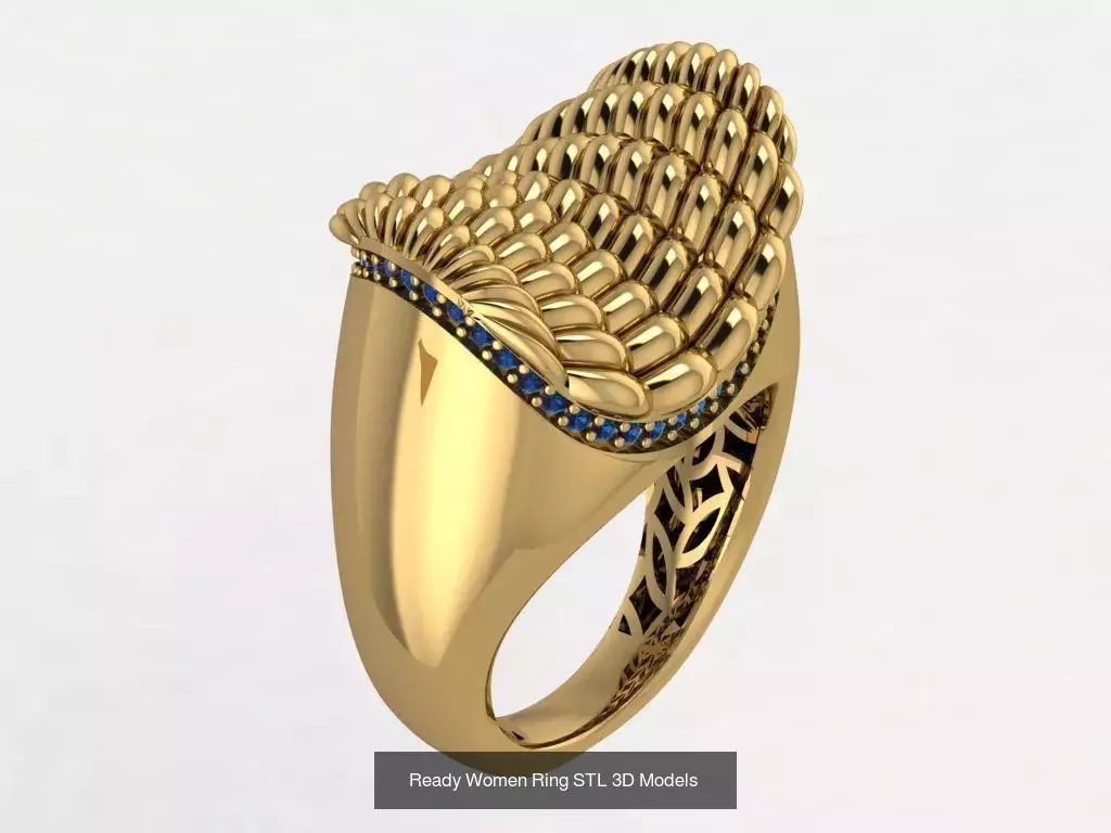 Women Gold Ring  Models  100pcs 3D Model Collection_92
