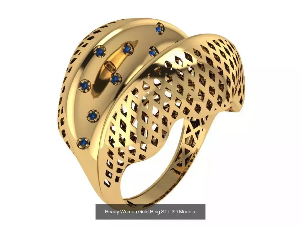 Women Gold Ring  Models  100pcs 3D Model Collection_46