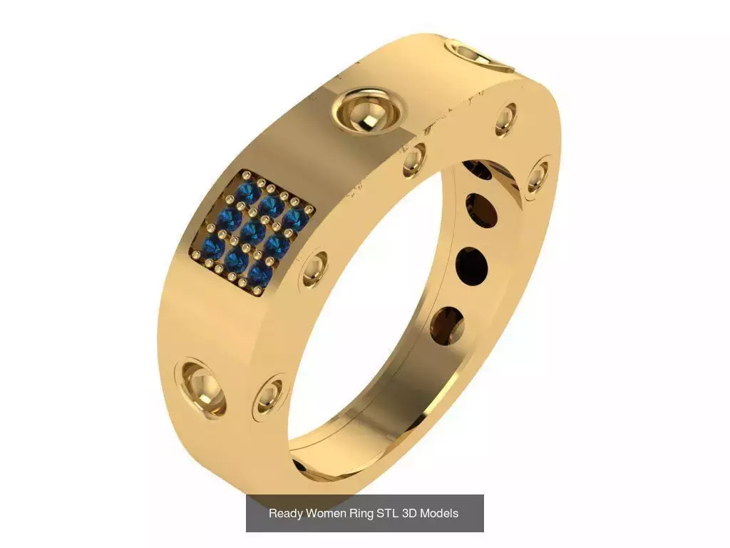 Women Gold Ring  Models  100pcs 3D Model Collection_15