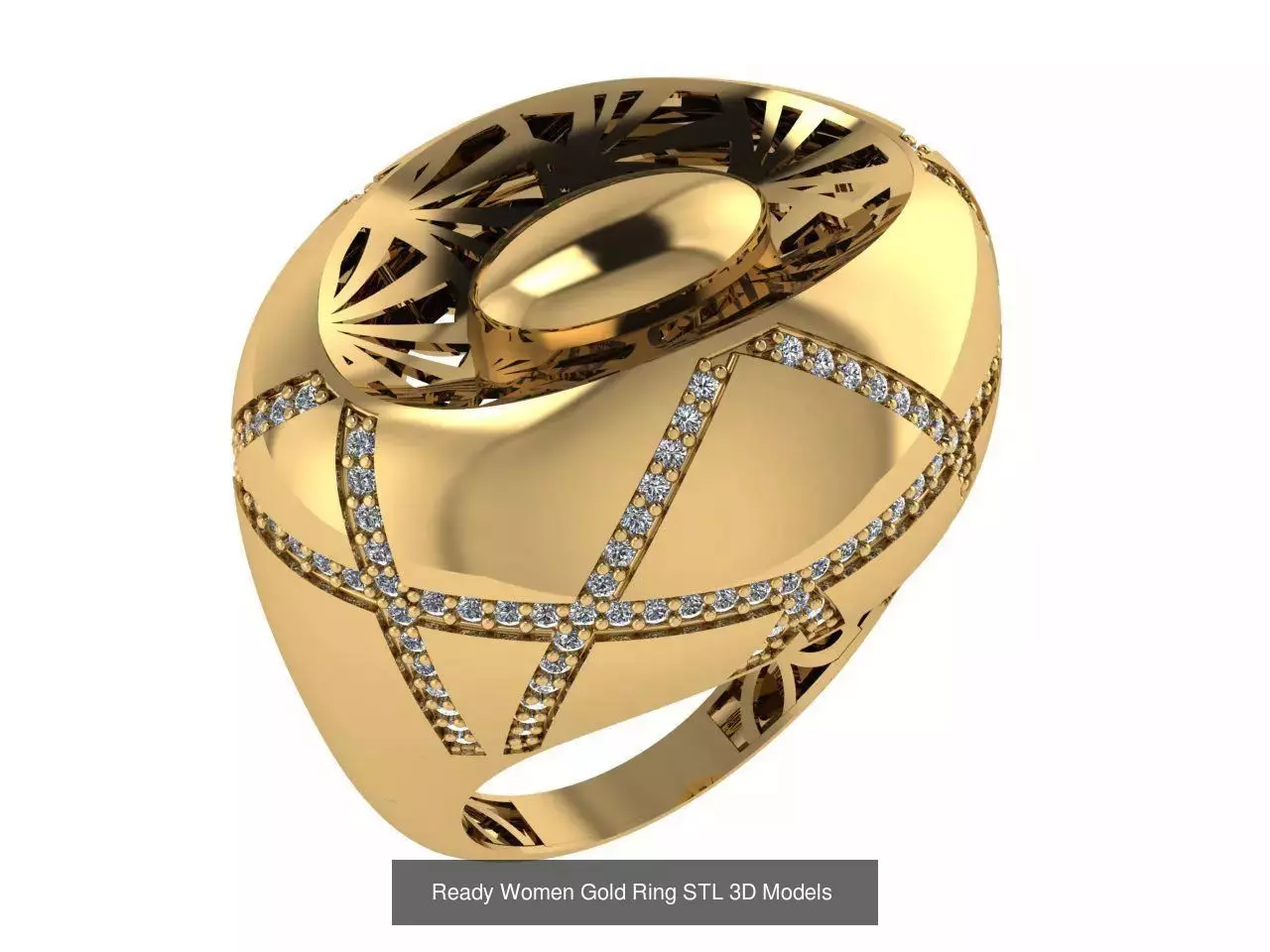 Women Gold Ring  Models  100pcs 3D Model Collection_59