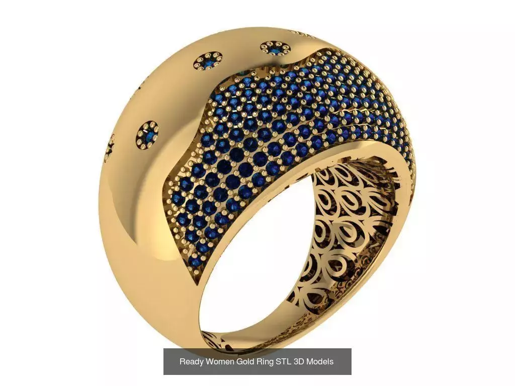 Women Gold Ring  Models  100pcs 3D Model Collection_25