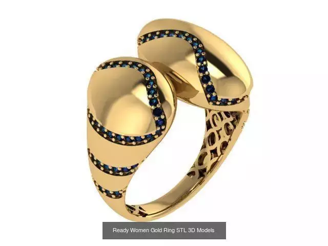 Women Gold Ring  Models  100pcs 3D Model Collection_33