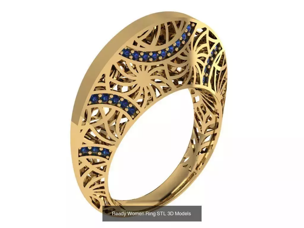 Women Gold Ring  Models  100pcs 3D Model Collection_89
