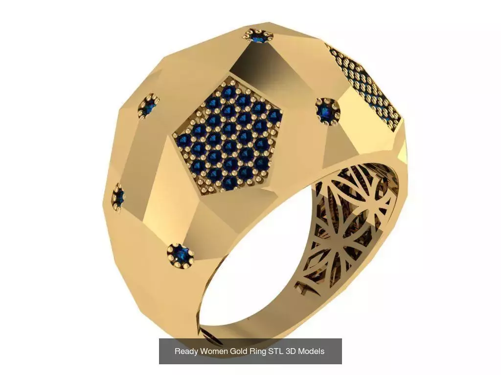 Women Gold Ring  Models  100pcs 3D Model Collection_22