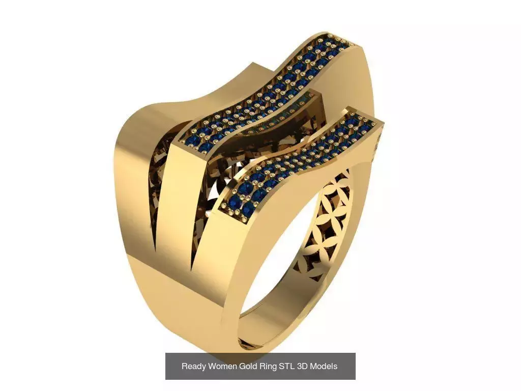 Women Gold Ring  Models  100pcs 3D Model Collection_45