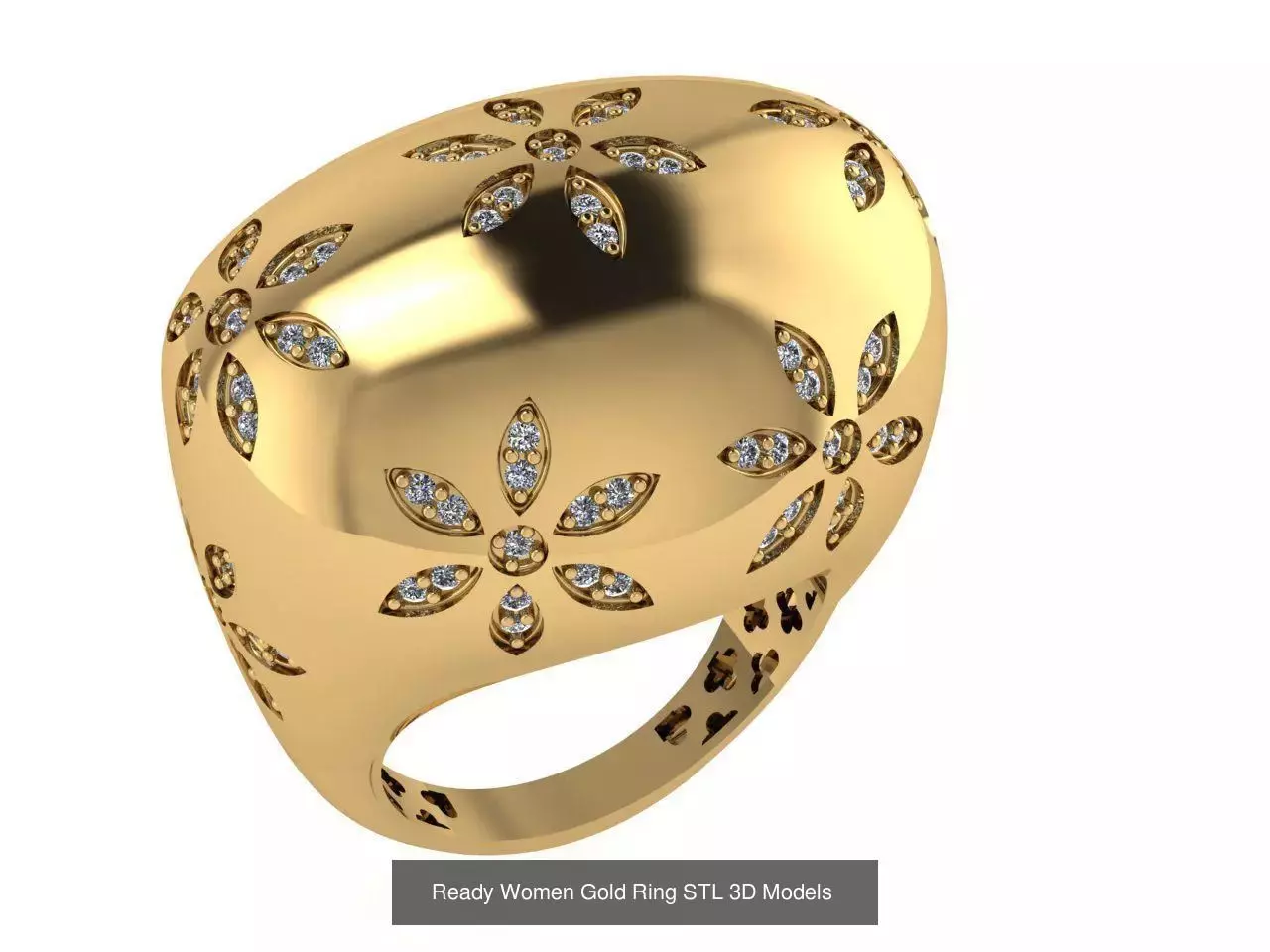 Women Gold Ring  Models  100pcs 3D Model Collection_62